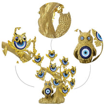 Load image into Gallery viewer, Goldens Owls with Evil Eyes Desktop Ornament - Ornament
