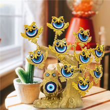 Load image into Gallery viewer, Goldens Owls with Evil Eyes Desktop Ornament - Ornament