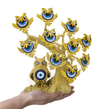 Load image into Gallery viewer, Goldens Owls with Evil Eyes Desktop Ornament - Ornament