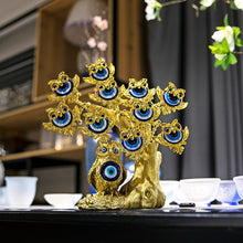 Load image into Gallery viewer, Goldens Owls with Evil Eyes Desktop Ornament - Ornament