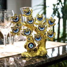 Load image into Gallery viewer, Goldens Owls with Evil Eyes Desktop Ornament - Ornament