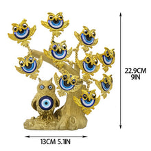 Load image into Gallery viewer, Goldens Owls with Evil Eyes Desktop Ornament - Ornament