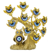 Load image into Gallery viewer, Goldens Owls with Evil Eyes Desktop Ornament - Ornament
