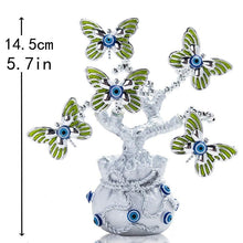 Load image into Gallery viewer, Green Butterflies with Evil Eyes in Feng Shui Money Bag Desktop Ornament - Ornament