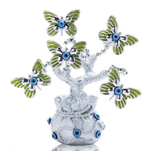 Load image into Gallery viewer, Green Butterflies with Evil Eyes in Feng Shui Money Bag Desktop Ornament - Ornament