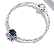 Load image into Gallery viewer, Green, Purple, and Blue Stone Studded Turkish Evil Eye Charm Bead - Charm Bead