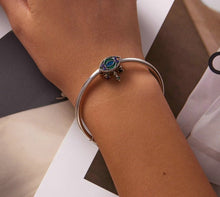 Load image into Gallery viewer, Green, Purple, and Blue Stone Studded Turkish Evil Eye Charm Bead - Charm Bead