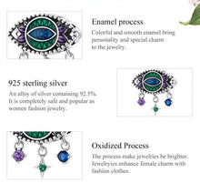Load image into Gallery viewer, Green, Purple, and Blue Stone Studded Turkish Evil Eye Charm Bead - Charm Bead
