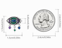 Load image into Gallery viewer, Green, Purple, and Blue Stone Studded Turkish Evil Eye Charm Bead - Charm Bead