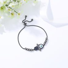 Load image into Gallery viewer, Hamsa Hand and Evil Eye Stone Studded Copper Bracelets - BraceletBlue Stones