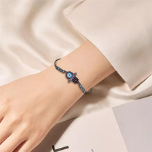 Load image into Gallery viewer, Hamsa Hand and Evil Eye Stone Studded Copper Bracelets - BraceletGreen Stones