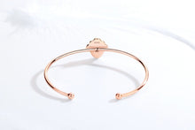 Load image into Gallery viewer, Hamsa Hand Open Cuff Silver Bracelets - BraceletRose Gold