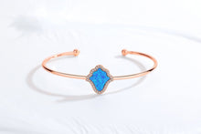 Load image into Gallery viewer, Hamsa Hand Open Cuff Silver Bracelets - BraceletRose Gold