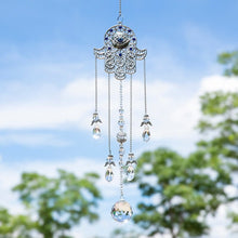 Load image into Gallery viewer, Hamsa Hand Wall Hanging with Transparent Suncatcher Crystals - Wall Hanging