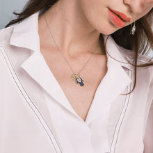 Load image into Gallery viewer, Hamsa Hand with Evil Eye and Flower Of Life Silver Necklace - Necklace