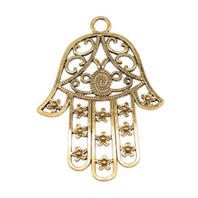 Load image into Gallery viewer, Hamsa Hand with Evil Eye Metal Wall Hangings - Wall HangingBronze