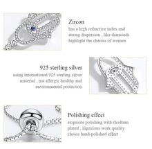 Load image into Gallery viewer, Hamsa Hand with Evil Eye Silver Bracelet - Bracelet