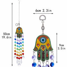 Load image into Gallery viewer, Hamsa Hand with Evil Eye Wall Hanging with Suncatcher Crystals - Wall Hanging