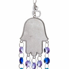 Load image into Gallery viewer, Hamsa Hand with Evil Eye Wall Hanging with Suncatcher Crystals - Wall Hanging