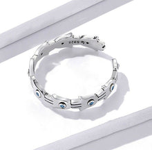 Load image into Gallery viewer, Hamsa Hand with Evil Eyes Finger Wrap Ring - Ring