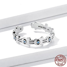 Load image into Gallery viewer, Hamsa Hand with Evil Eyes Finger Wrap Ring - Ring
