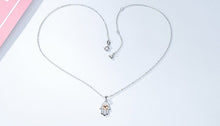 Load image into Gallery viewer, Hamsa Hand with Heart Silver Necklace - Necklace