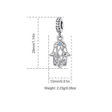 Load image into Gallery viewer, Hamsa Hand with Lotus and Evil Eye Design Silver Pendant - Pendant