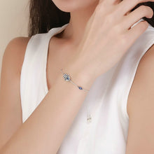 Load image into Gallery viewer, Hamsa Hand with Three Evil Eyes Silver Bracelet - Bracelet