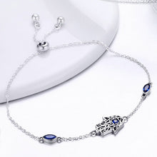 Load image into Gallery viewer, Hamsa Hand with Three Evil Eyes Silver Bracelet - Bracelet