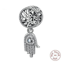 Load image into Gallery viewer, Hamsa Hand with Tree of Life Silver Pendant - Pendant