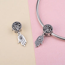 Load image into Gallery viewer, Hamsa Hand with Tree of Life Silver Pendant - Pendant
