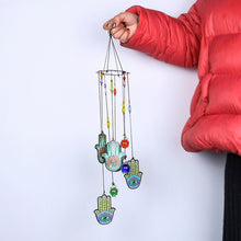 Load image into Gallery viewer, Hamsa Hands with Evil Eyes Wind Chimes - Wind Chime