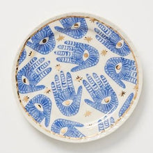 Load image into Gallery viewer, Hand Painted Evil Eye and Hamsa Hand Themed Ceramic Dinnerware Set - Dinnerware SetHamsa Hand Plate2022