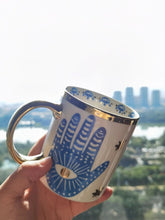 Load image into Gallery viewer, Hand Painted Evil Eye and Hamsa Hand Themed Ceramic Dinnerware Set - Dinnerware SetHamsa Hand Serving Tray2022