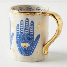 Load image into Gallery viewer, Hand Painted Evil Eye and Hamsa Hand Themed Ceramic Dinnerware Set - Dinnerware SetHamsa Hand Mug2022