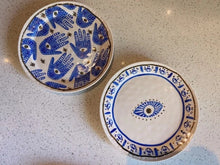 Load image into Gallery viewer, Hand Painted Evil Eye and Hamsa Hand Themed Ceramic Dinnerware Set - Dinnerware SetHamsa Hand Serving Tray2022