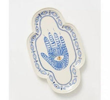 Load image into Gallery viewer, Hand Painted Evil Eye and Hamsa Hand Themed Ceramic Dinnerware Set - Dinnerware SetHamsa Hand Serving Tray2022
