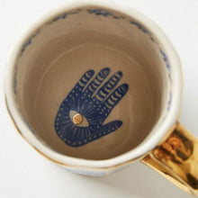 Load image into Gallery viewer, Hand Painted Evil Eye and Hamsa Hand Themed Ceramic Dinnerware Set - Dinnerware SetHamsa Hand Serving Tray2022