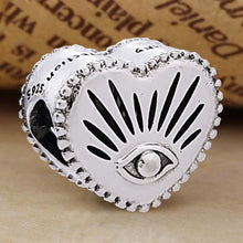 Load image into Gallery viewer, Heart Shaped Evil Eye Silver Pendant - Pendant