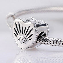 Load image into Gallery viewer, Heart Shaped Evil Eye Silver Pendant - Pendant