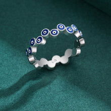 Load image into Gallery viewer, Infinite Blue Evil Eyes Finger Wrap Ring - Ring5