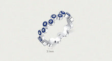 Load image into Gallery viewer, Infinite Blue Evil Eyes Finger Wrap Ring - Ring5