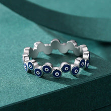 Load image into Gallery viewer, Infinite Blue Evil Eyes Finger Wrap Ring - Ring5