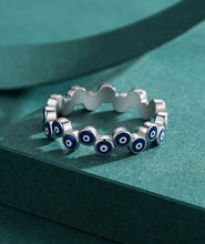 Load image into Gallery viewer, Infinite Blue Evil Eyes Finger Wrap Ring - Ring5