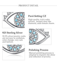 Load image into Gallery viewer, Light Blue and White Stone Evil Eye Silver Pendant and Necklace - NecklaceOnly Pendant