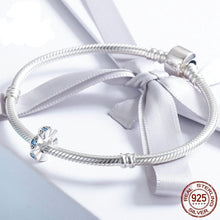 Load image into Gallery viewer, Light Blue Stone Eye Evil Silver Charm Bead - Charm Bead