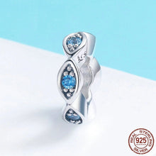 Load image into Gallery viewer, Light Blue Stone Eye Evil Silver Charm Bead - Charm Bead