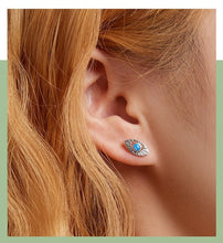 Load image into Gallery viewer, Light Blue Stone Eye Shaped Evil Eye Earrings - Earrings
