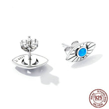 Load image into Gallery viewer, Light Blue Stone Eye Shaped Evil Eye Earrings - Earrings