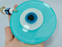 Load image into Gallery viewer, Light Blue / Turquoise Evil Eye Wall Hangings - Wall HangingTurquoise with Blue Eye